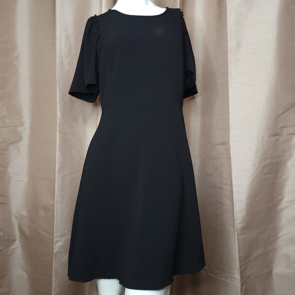 Bobeau Women's Midi Short Sleeve Dress - Size: Medium - Color: Black - Picture 1 of 9